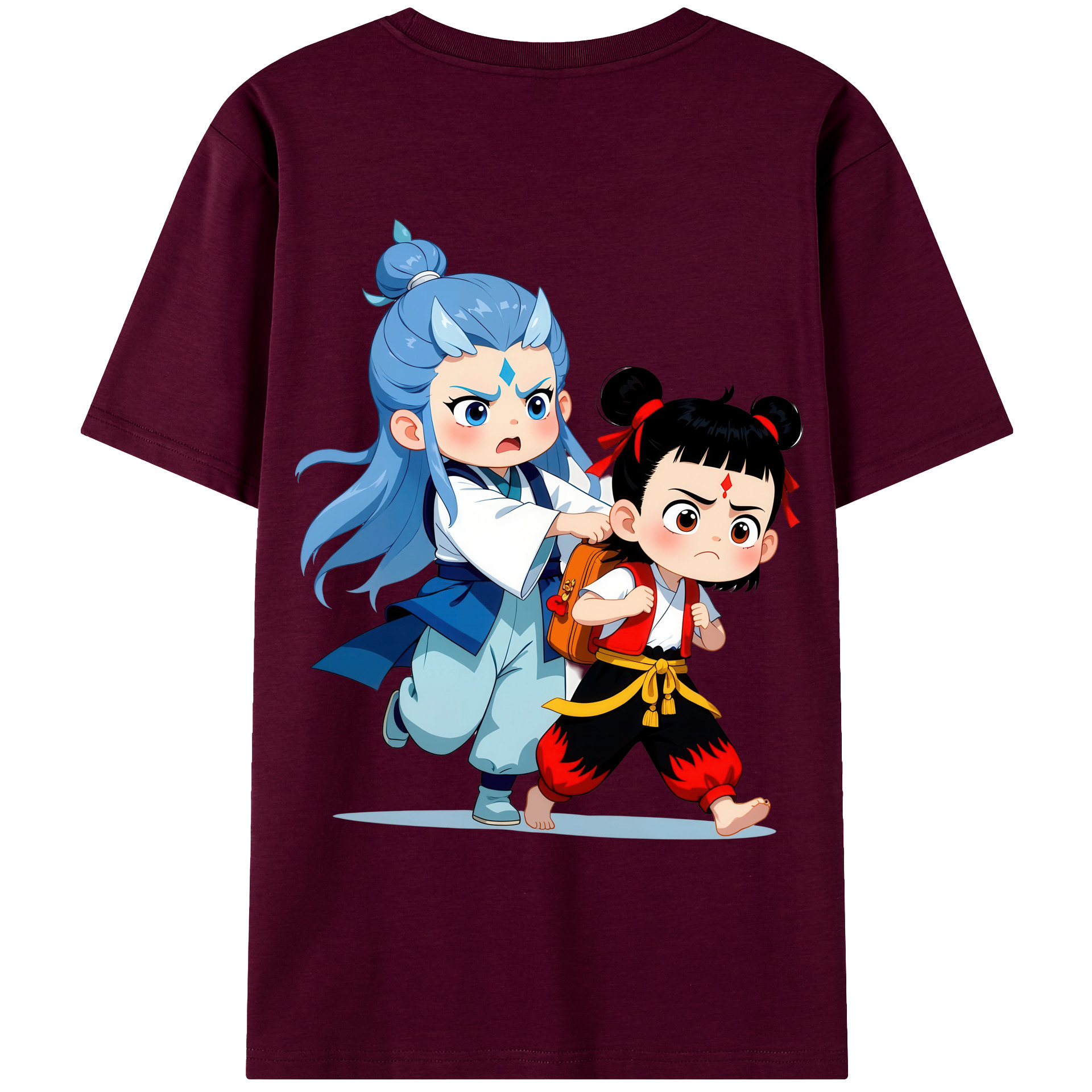 （画像用） Ne Zha 2 ナタ 魔童の大暴れ レディース半袖Tシャツ(バックプリント)